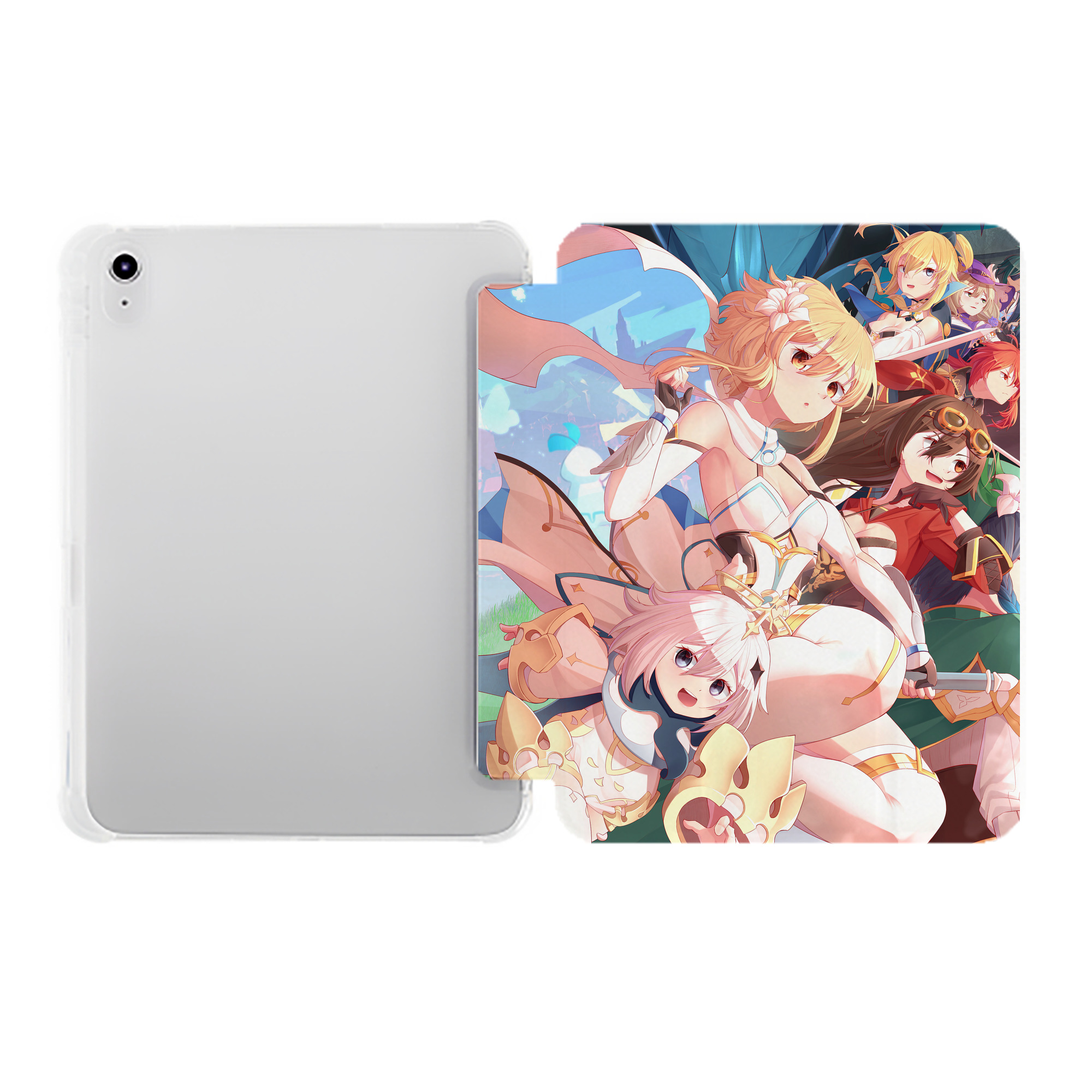 げんし神 genshin IPad ケース ペン収納付き 三つ折りスタンド PUレザー×シリコン 対応機種9.5/10.5/10.9インチ